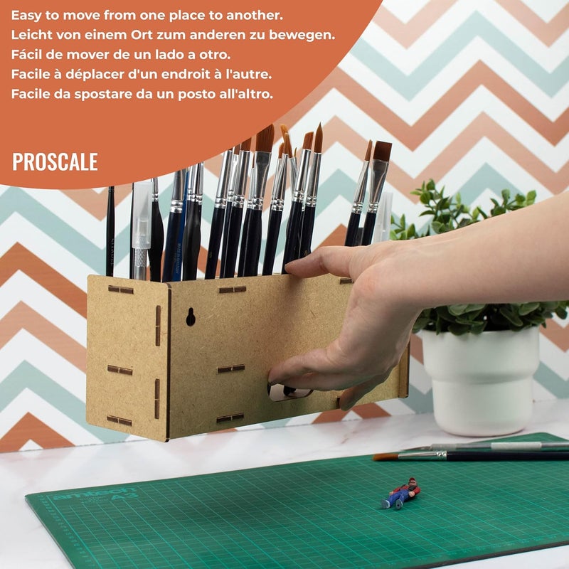 ProScale Paint Brush holder. Large Capacity Paint brush organizer and Art Supply Organizer kit for table and wall miniatures modeling crafts - Image 4